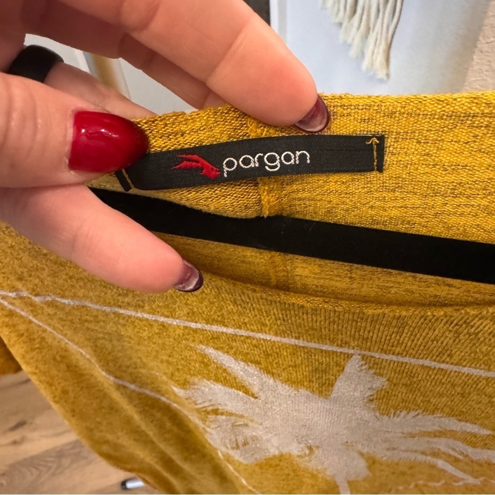 Pargan men’s Mustard Palm Tree Tee - Picture 3 of 3